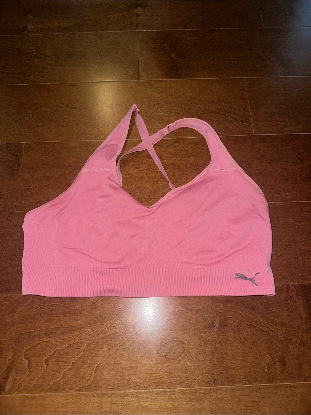 Puma Pink Racerback Sports Bra Large